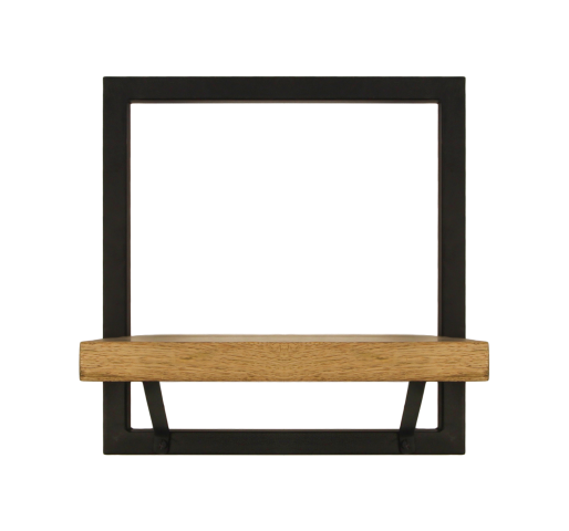 HSM Collection-Wandregal Levels - 32x22x32 - Natur/Schwarz - Mango/Metall