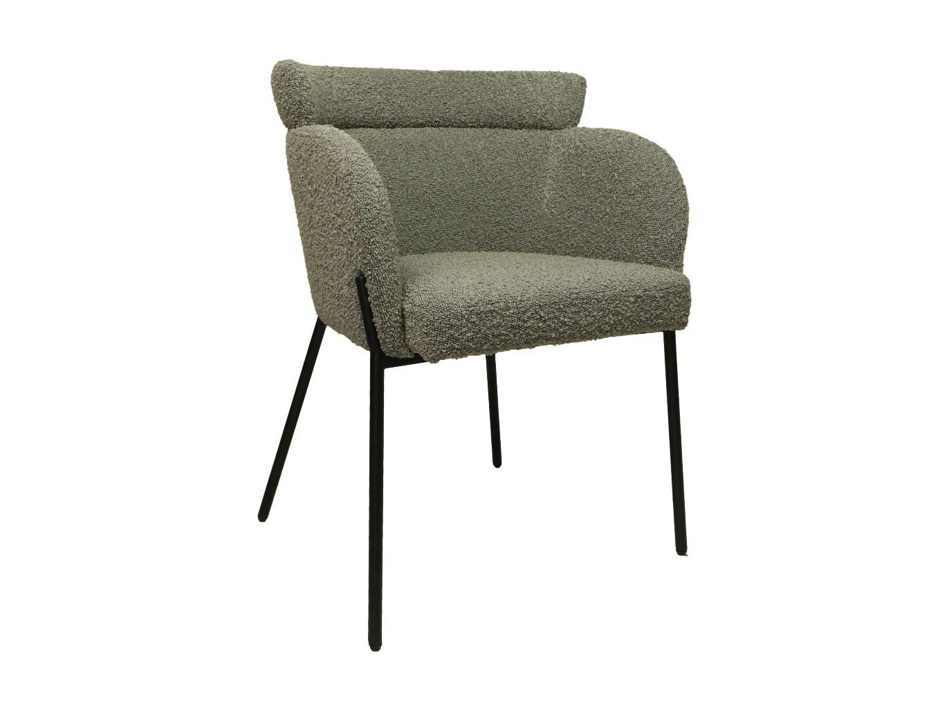 HSM Collection-Esszimmerstuhl Luca S/2-57x60x81-Hellgrau/Schwarz-Stoff/Metall