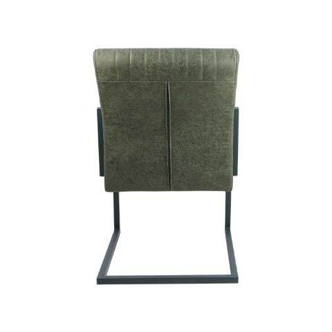 HSM Collection-Esszimmerstuhl Texas S/2-55x50x85-Grün/Grau-Leder/Metall