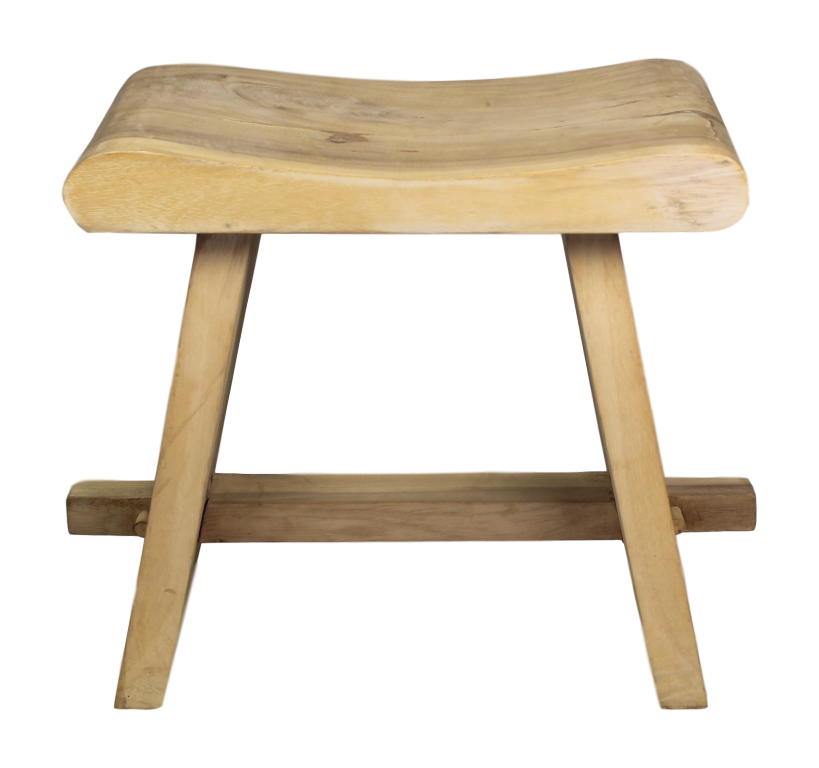 HSM Collection-Rechteckiger Hocker Rondo-50x30x47-Natur-Munggur