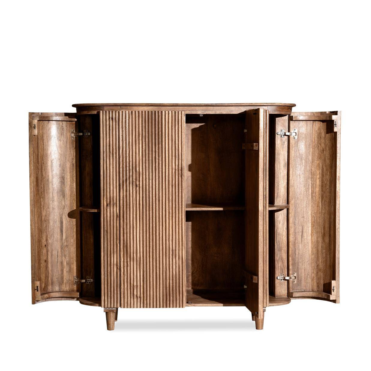 HSM Collection-Wandkast Tide 4 Tür-140x45x140-Braun-Mango