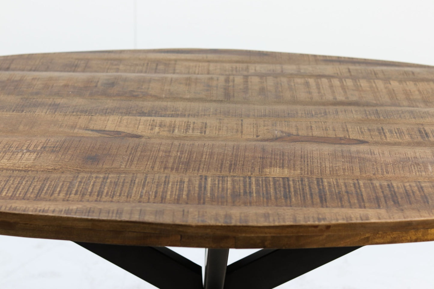 HSM Collection - Ovaler Esstisch Melbourne - 220x110x76 - Natur/Schwarz - Mango/Metall