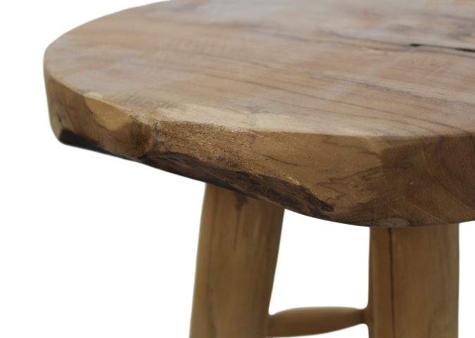 HSM Collection-Runde Hocker-ø40x50-Natur-Teak