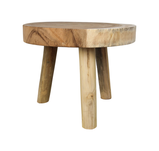 HSM Collection-Runde Beistelltisch Baumstamm-ø40x40-Natur-Munggur