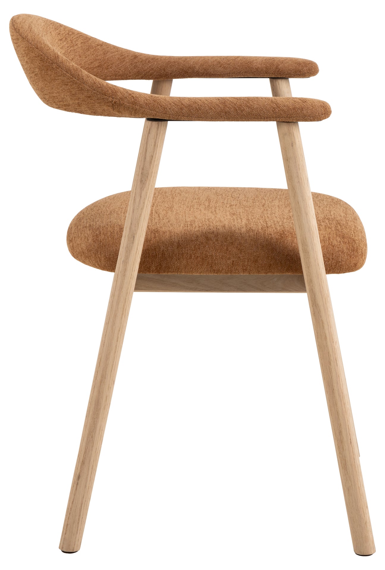 HSM Collection-Esszimmerstuhl Ella Mit Arm S/2-56x54x76-Terrakotta/Weiß Pigmentiert-Stoff/Eiche