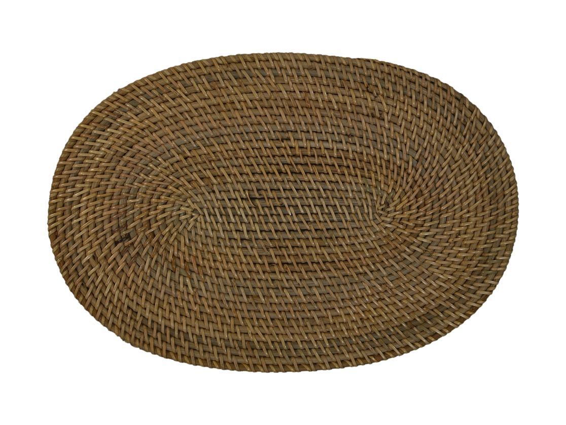 HSM Collection-Platzset Oval S/4-45x30x2-Natur-Rattan