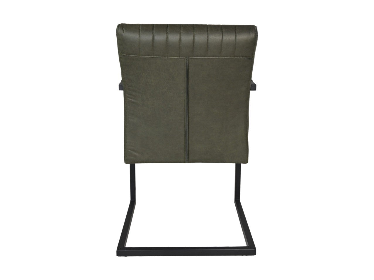 HSM Collection-Esszimmerstuhl Texas Mit Armlehne S/2-55x50x85-Grün/Schwarz-Leder/Metall