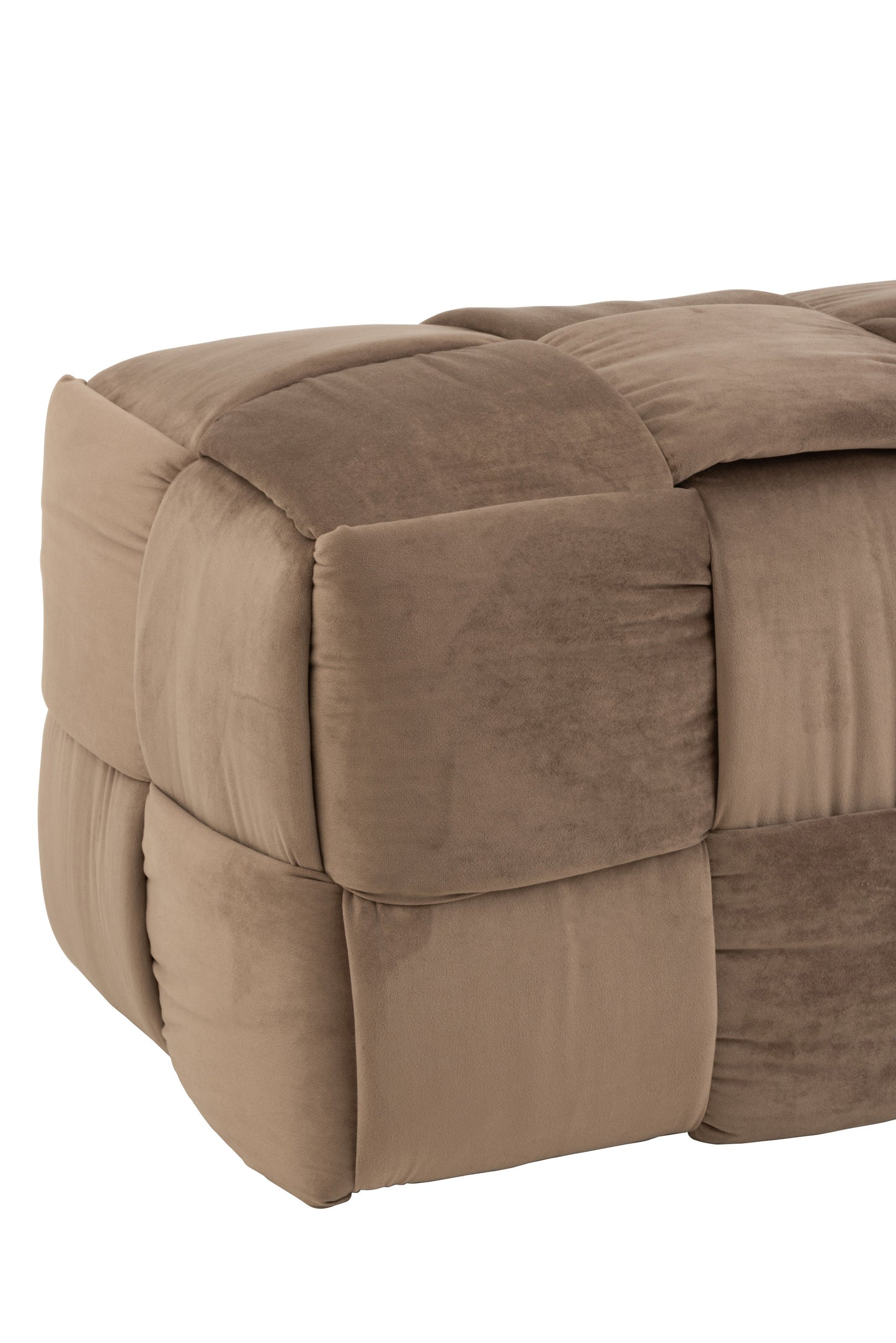 HOCKER 3-PERSONEN TEXTIL/HOLZ BRAUN