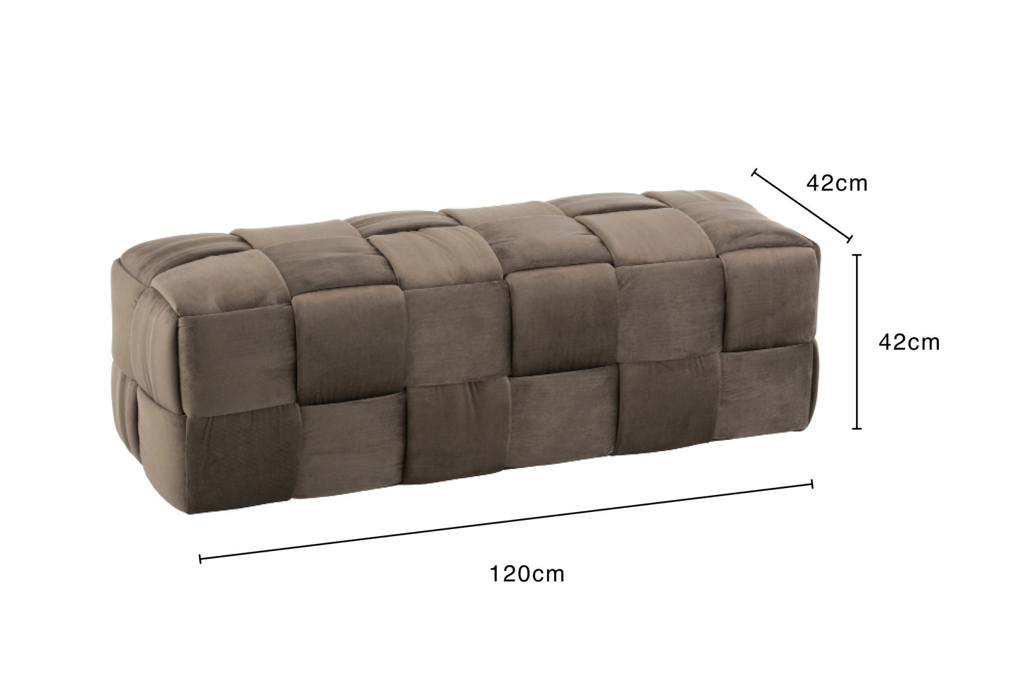 HOCKER 3-PERSONEN TEXTIL/HOLZ DUNKEL GRAU