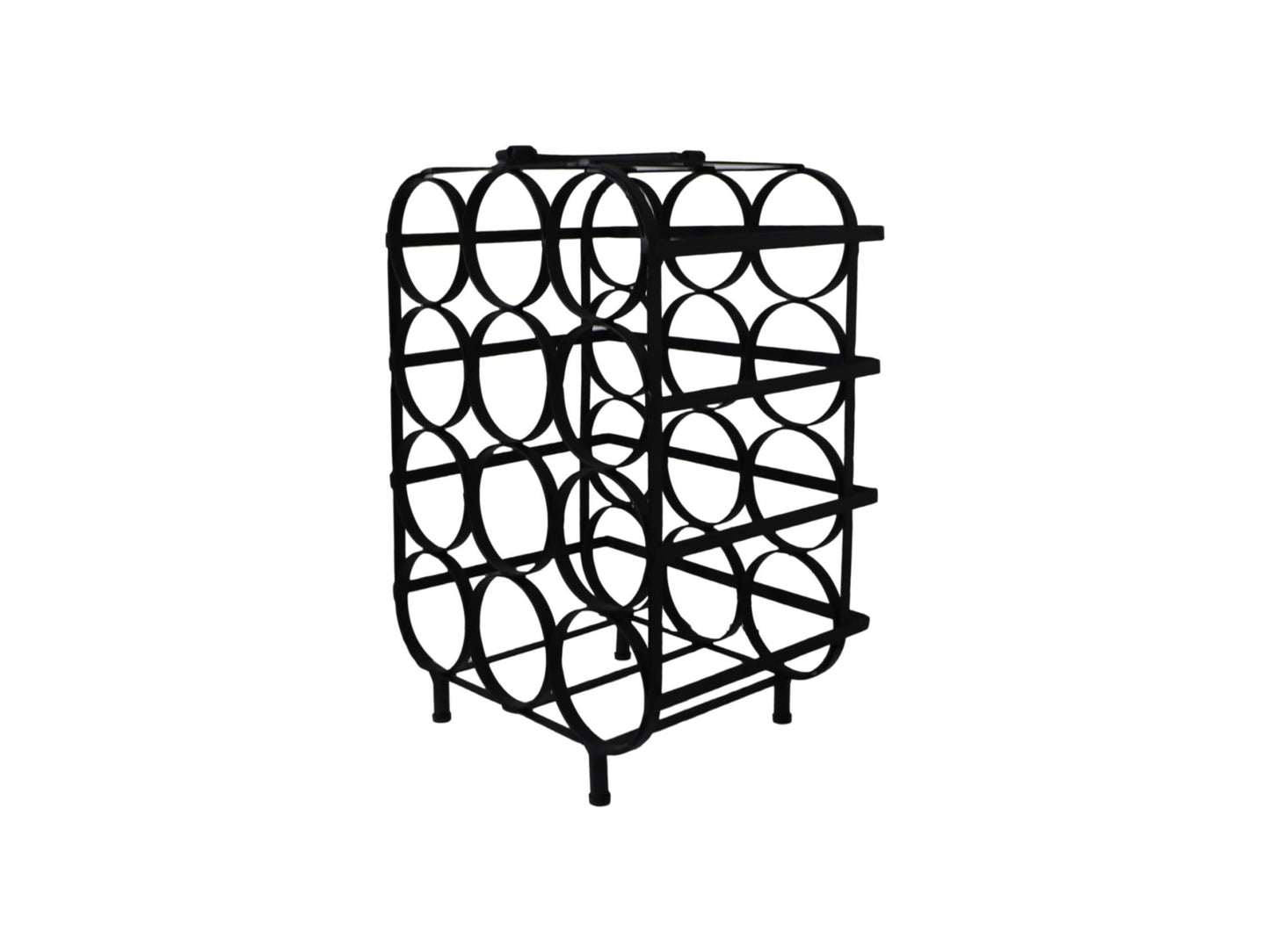 HSM Collection-Stand Weinregal 12 Flaschen-35x25x50-Schwarz-Metall