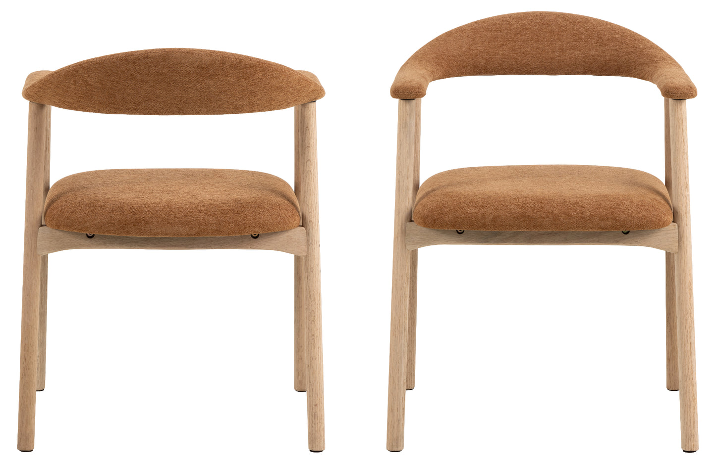 HSM Collection-Esszimmerstuhl Ella Mit Arm S/2-56x54x76-Terrakotta/Weiß Pigmentiert-Stoff/Eiche