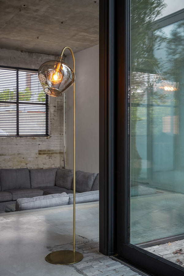 Stehlampe 45x28x160 cm RAKEL antikes Bronze + rauchig