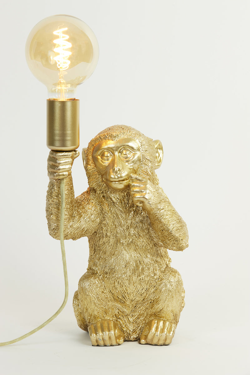 Tischlampe Affe - Gold - 19,5x20x34cm