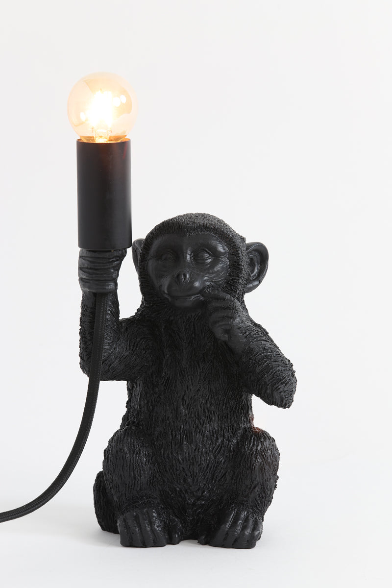 Tischlampe Affe - Schwarz - 13x12,5x23,5cm