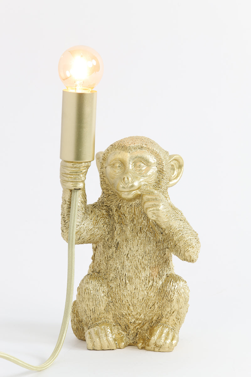 Tischlampe Affe - Gold - 13x12,5x23,5cm