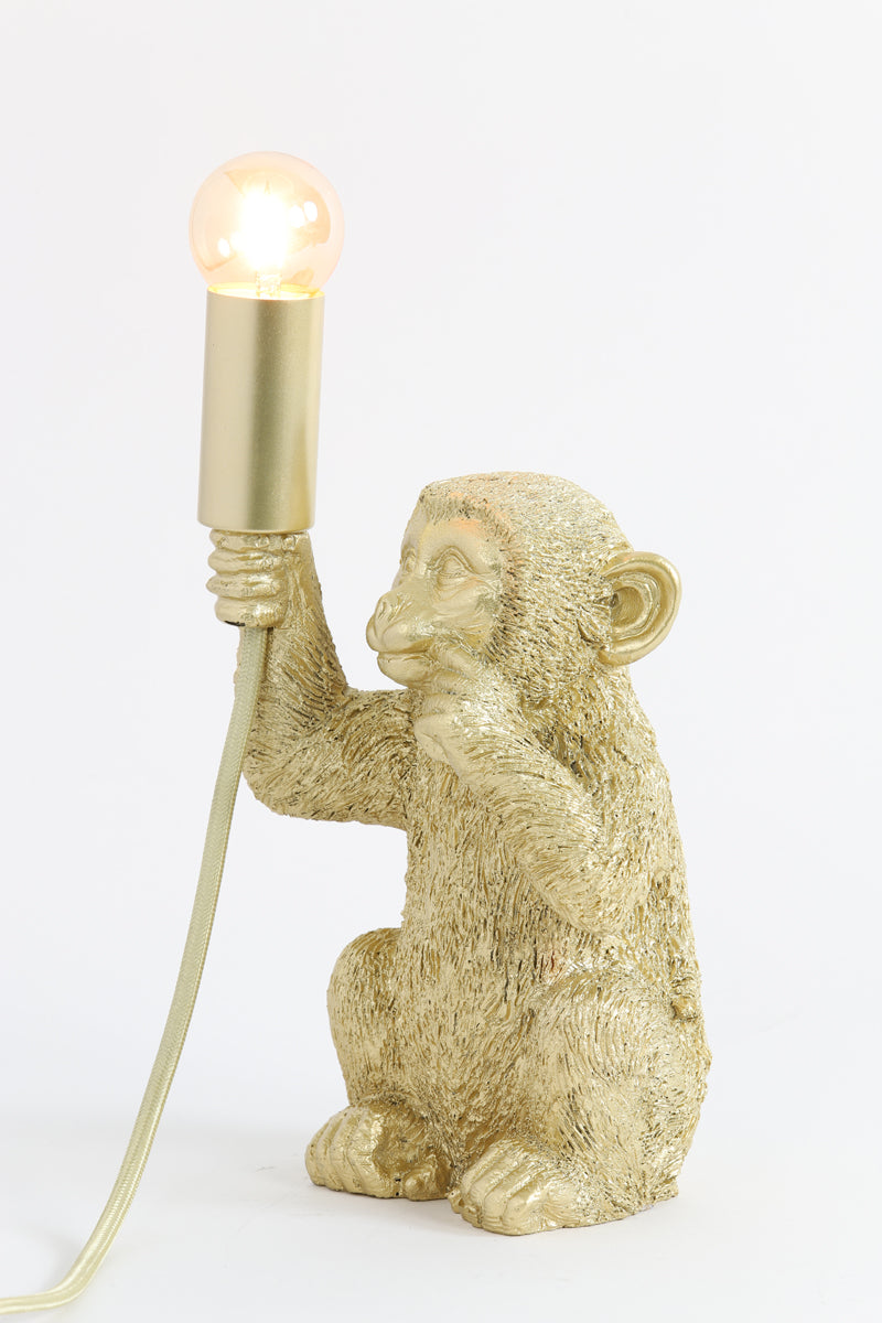 Tischlampe Affe - Gold - 13x12,5x23,5cm