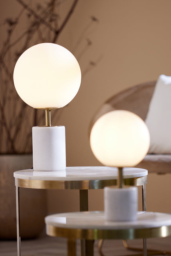 Tischlampe Medina - Weiß - Ø25cm