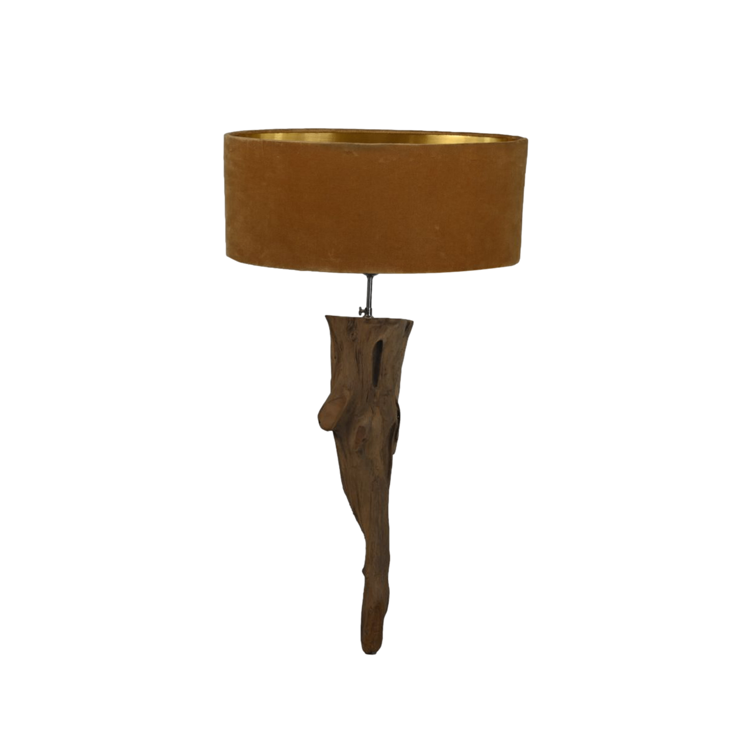 HSM Collection-Wandleuchte mit ovalem Schirm-38x19x90-Braun/Beige-Teak/Stoff