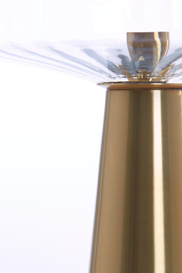 Tischlampe Pleat - Glas/Gold - Ø30cm