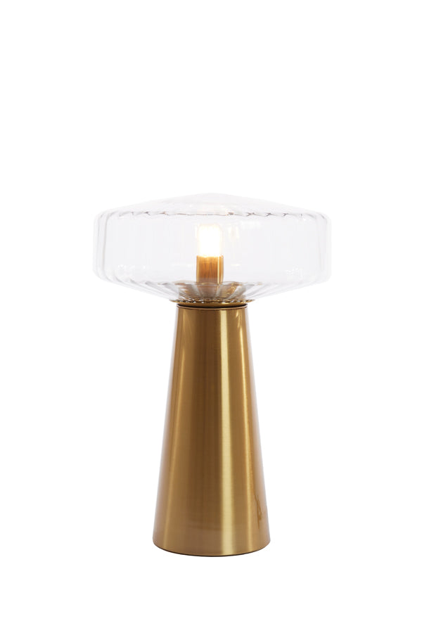 Tischlampe Pleat - Glas/Gold - Ø30cm
