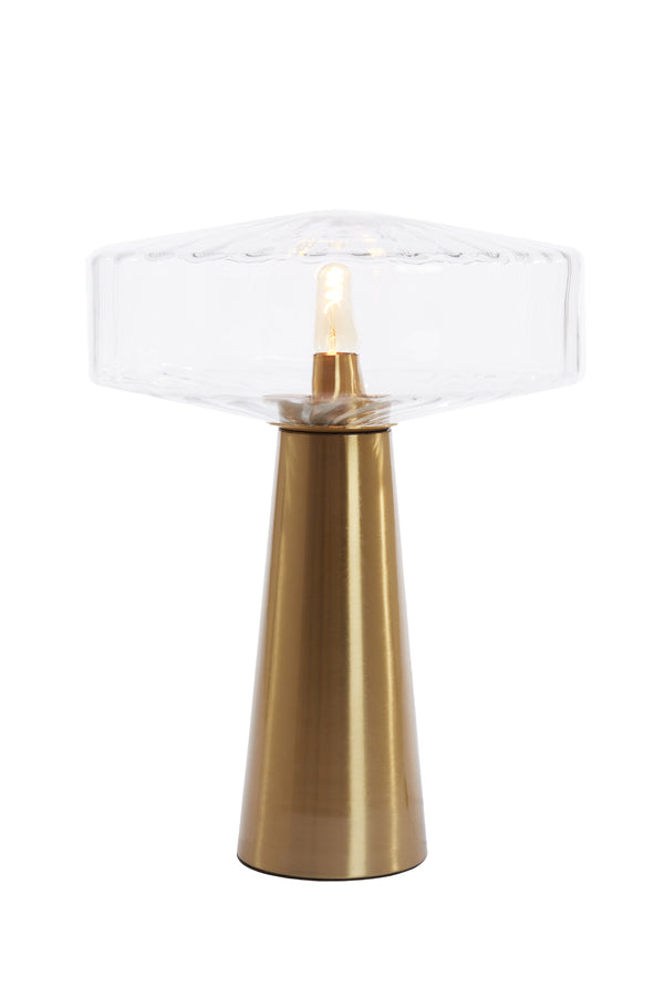 Tischlampe Pleat - Glas/Gold - Ø40cm