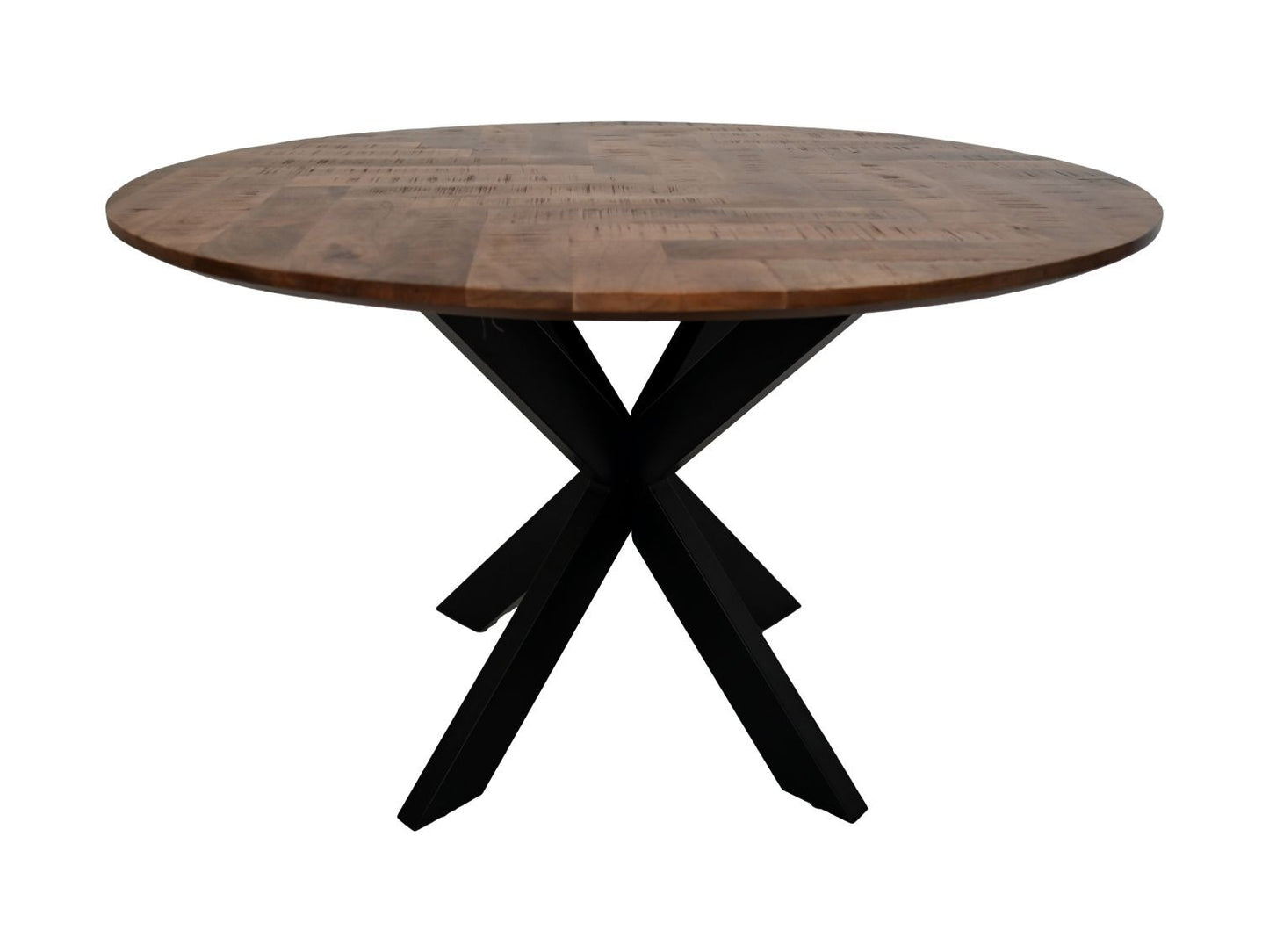 HSM Kollektion-Runder Esstisch Mosaik-140x140x76-Natur/Schwarz-Mango/Metall