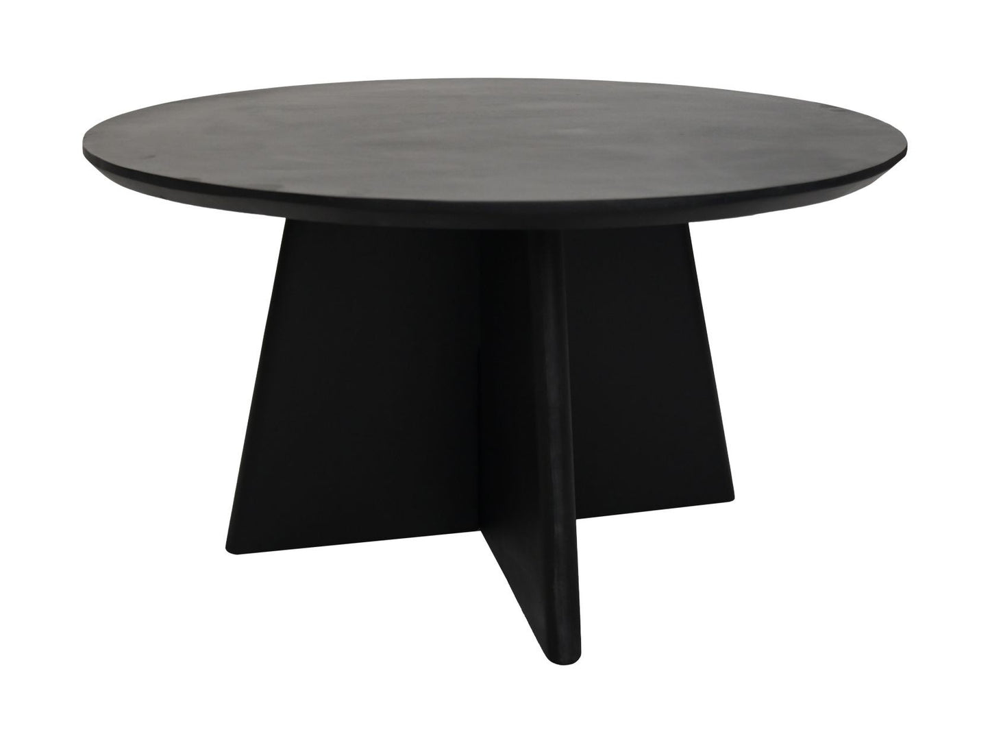 HSM Kollektion - Runder Couchtisch mit Kreuzbein - 80x80x45 - Schwarz - Mango