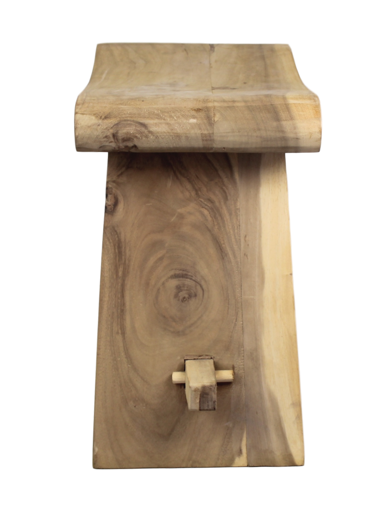 HSM Collection-Rechteckiger Hocker Rondo-50x30x47-Natur-Munggur