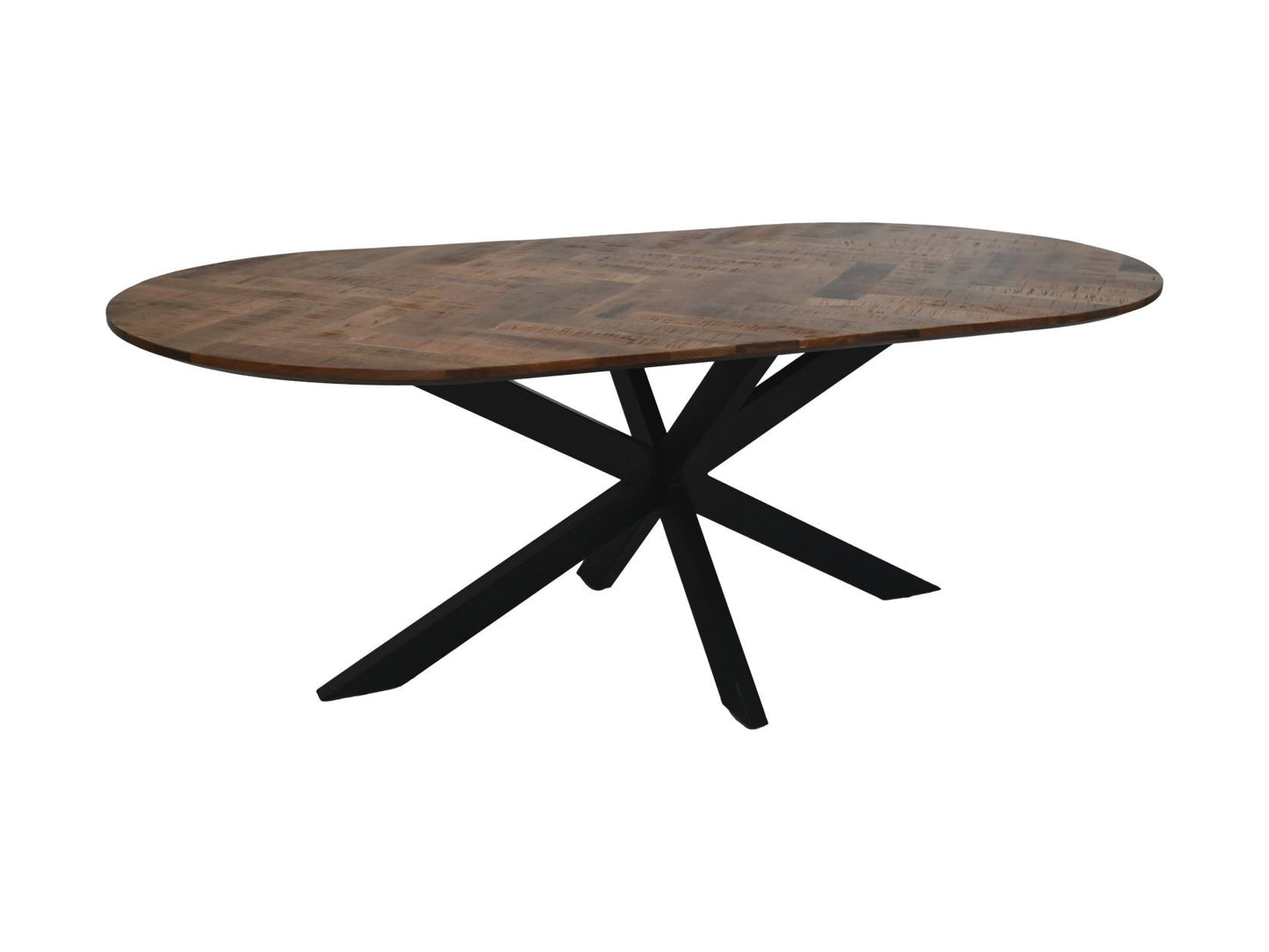 HSM Kollektion - Ovaler Esstisch Mosaik - 240x110x76 - Natur/Schwarz - Mango/Metall
