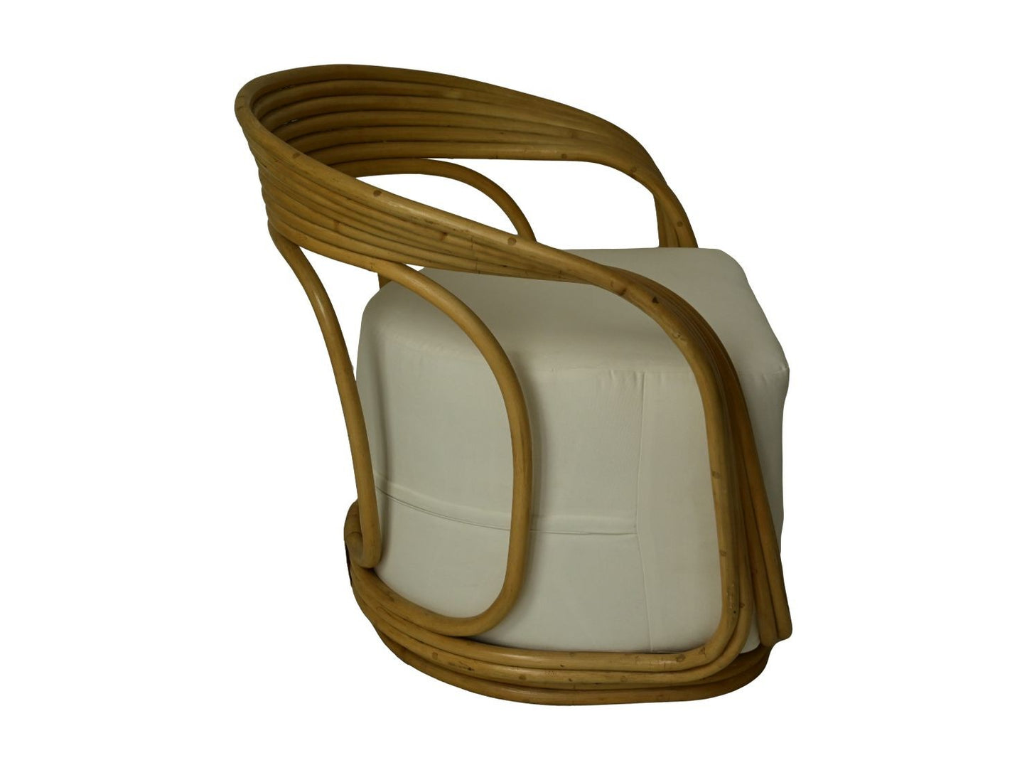 HSM Kollektion-Sessel Charly-65x85x42/71-Natur/Weiß-Rattan/Stoff