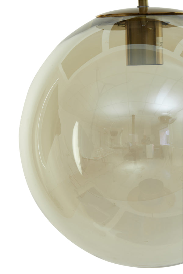 Pendelleuchte Medina - Glas Bernstein - Ø30cm
