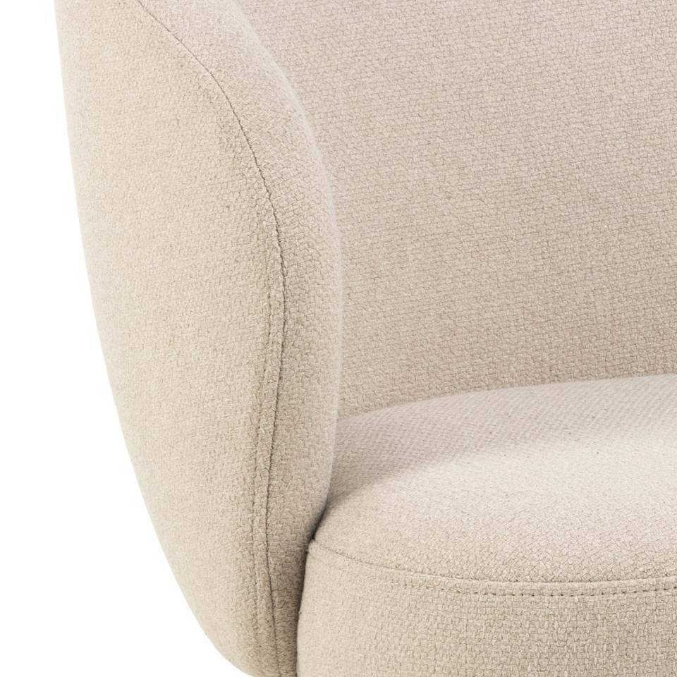 HSM Collection-Esszimmerstuhl Alma + Armlehne-80x58,5x60-Creme/Schwarz-Stoff/Metall