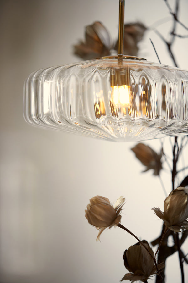 Hängelampe Pleat - Glas - Ø30cm