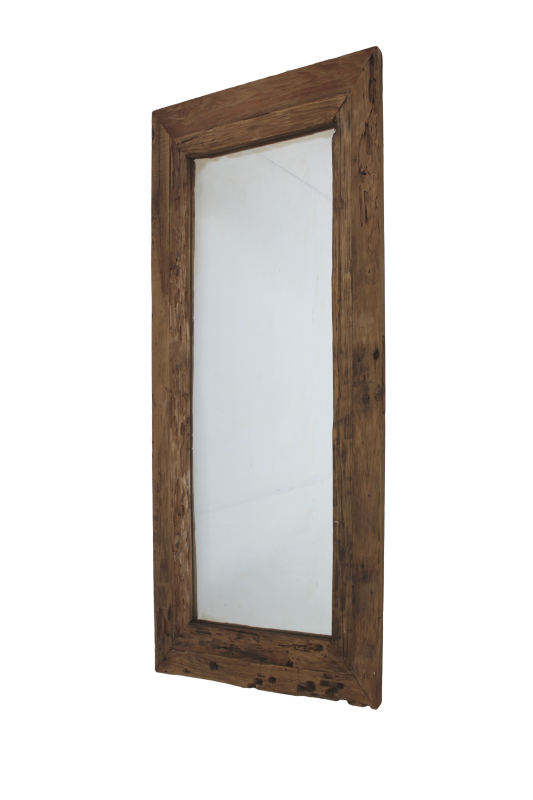 HSM Kollektion-Rechteckiger Spiegel Rustikal-140x3x80-Natur-Teak