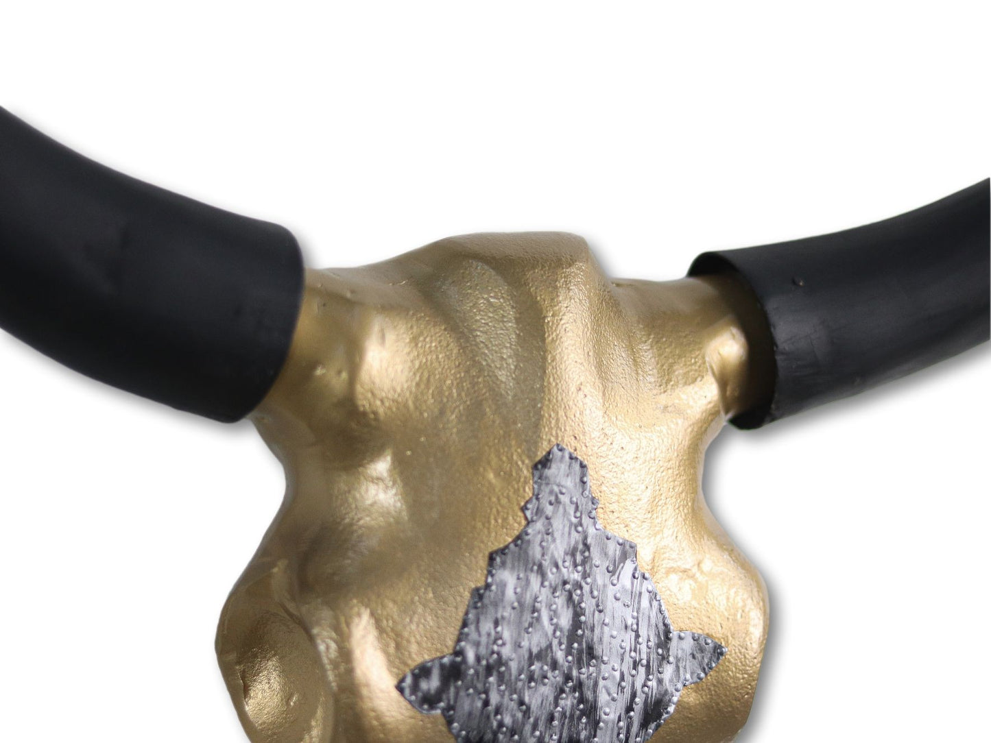 HSM Kollektion - Dekoratives Büffelkopf Klein - 60x60x10 - Gold/Schwarz - Metall