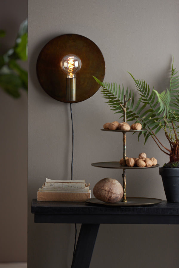 Wandlampe Disc - Gold-Grau - Ø30x18cm