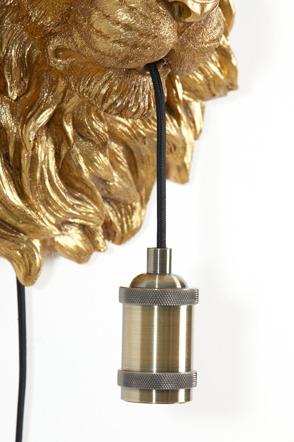 Wandlampe Löwe - Bronze - 33,5x19x40,5cm