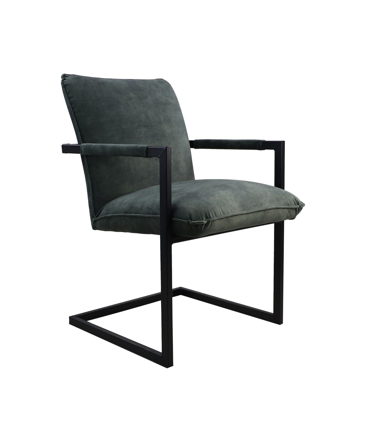 HSM Collection-Esszimmerstuhl Boston S/2-56x68x89-Hellgrün/Schwarz-Stoff/Metall