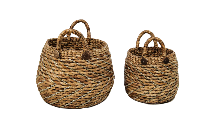 HSM Collection-Mandenset S/2-ø40x42/ø30x36-Natur-Wasserhyazinthe