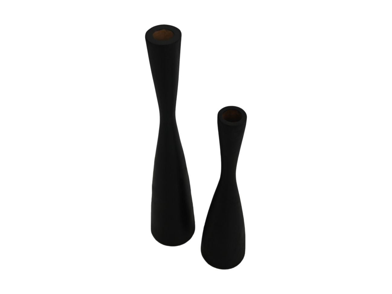 HSM Collection-Kerzenhalter S/2-ø8X32/ø8X42-Schwarz-Teak