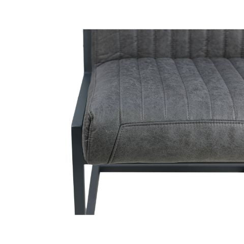 HSM Collection-Esszimmerstuhl Texas S/2-55x50x85-Grafit/Grau-Leder/Metall