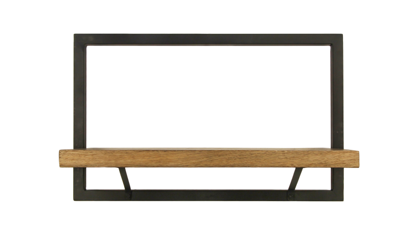 HSM Collection-Wandregal Levels - 51x22x32 - Natur/Schwarz - Mango/Metall