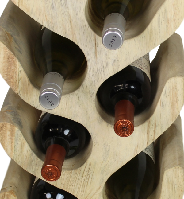 HSM Collection-Stand Weinregal Vins 12 Flaschen-29x20x95-Natur-Munggur