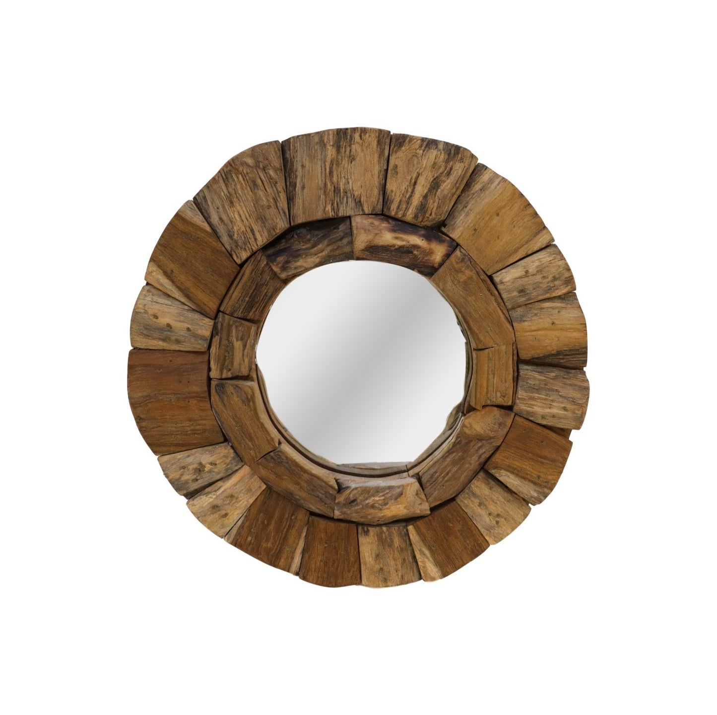 HSM Kollektion - Runder Spiegel - 40X40X4 - Natur - Teak