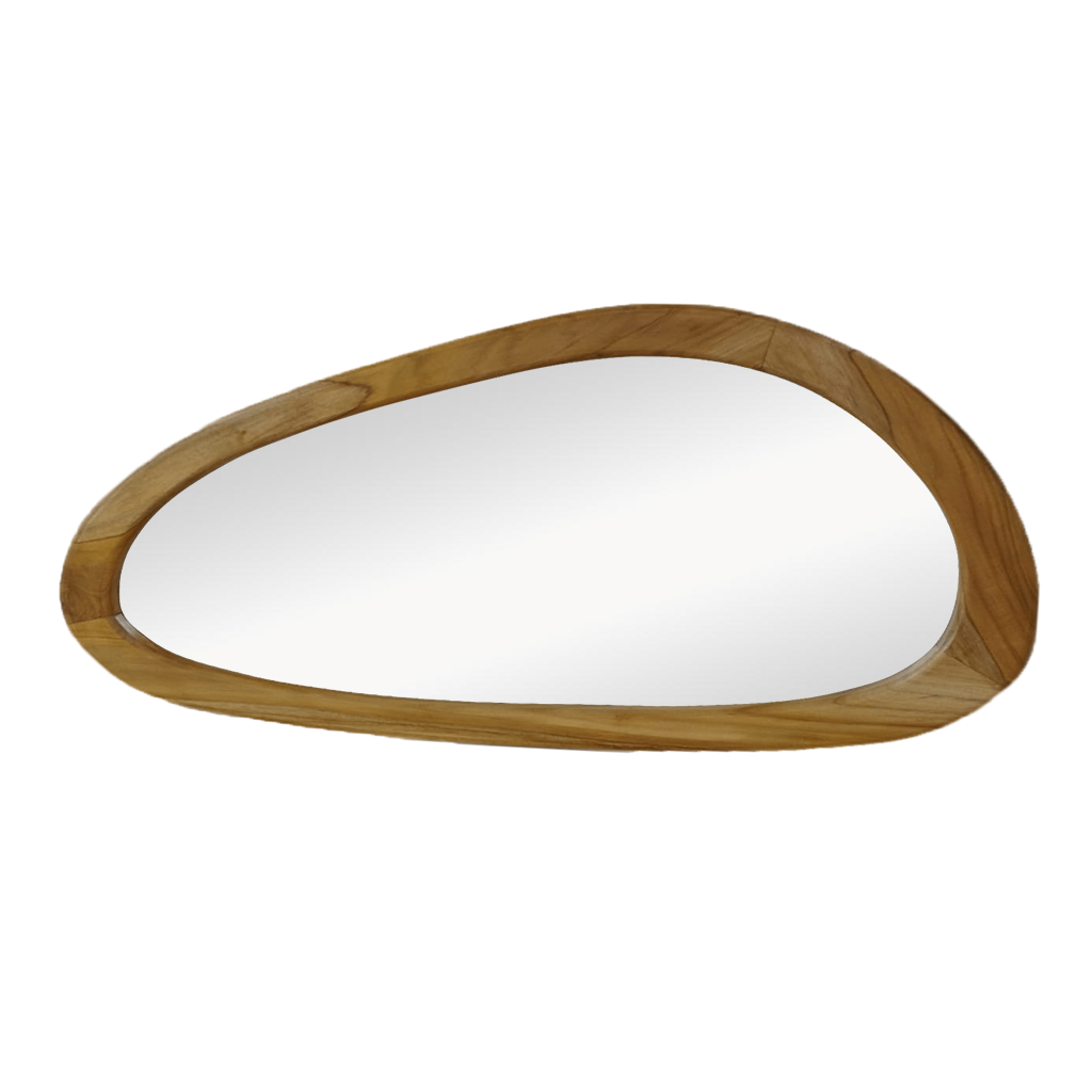 HSM Collection-Wandspiegel organische Form-Tide-60x40x3-natur-Teak