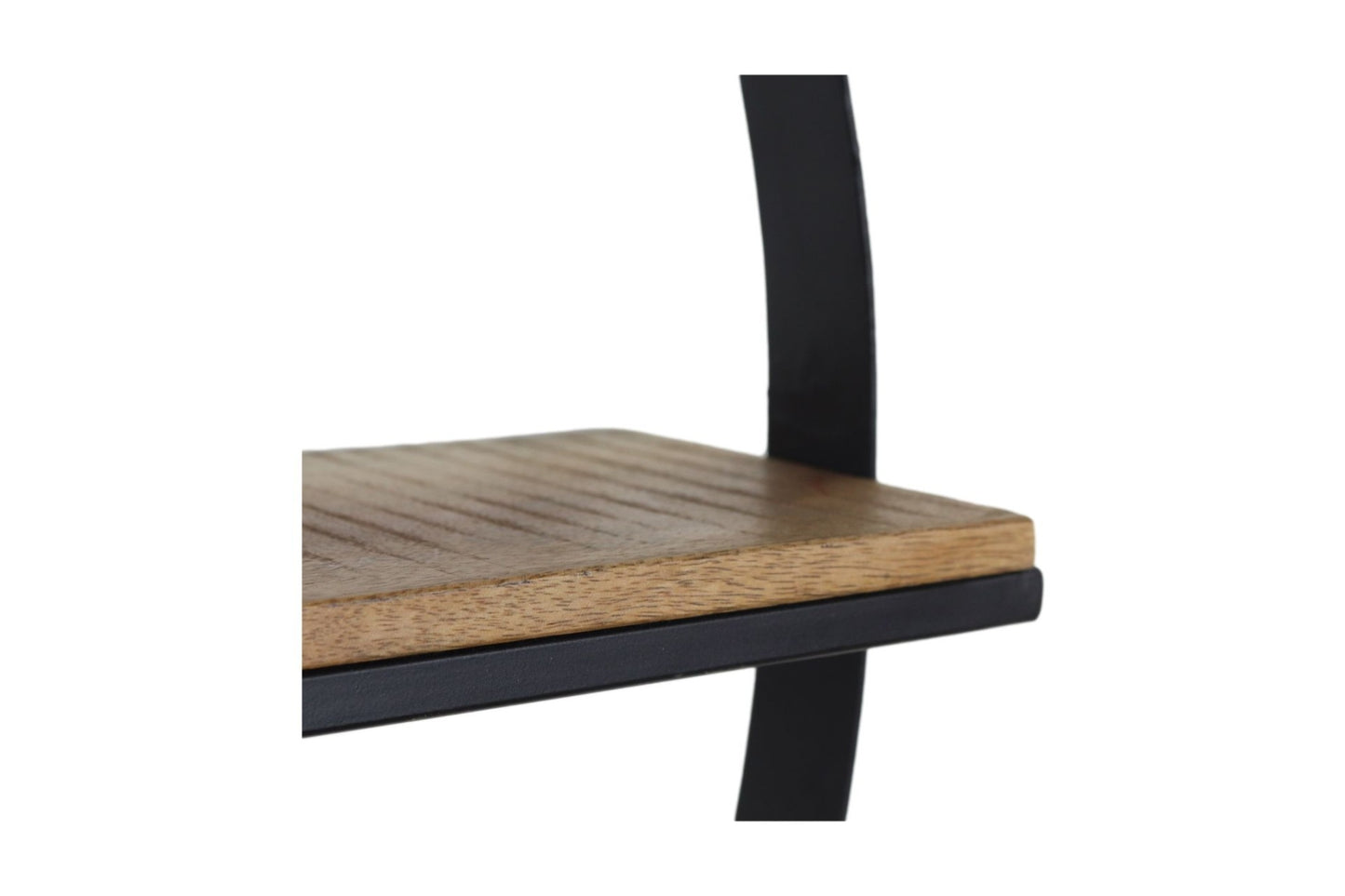 HSM Collection-Rundes Wandregal-80x16x80-Natur/Schwarz-Mango/Metall