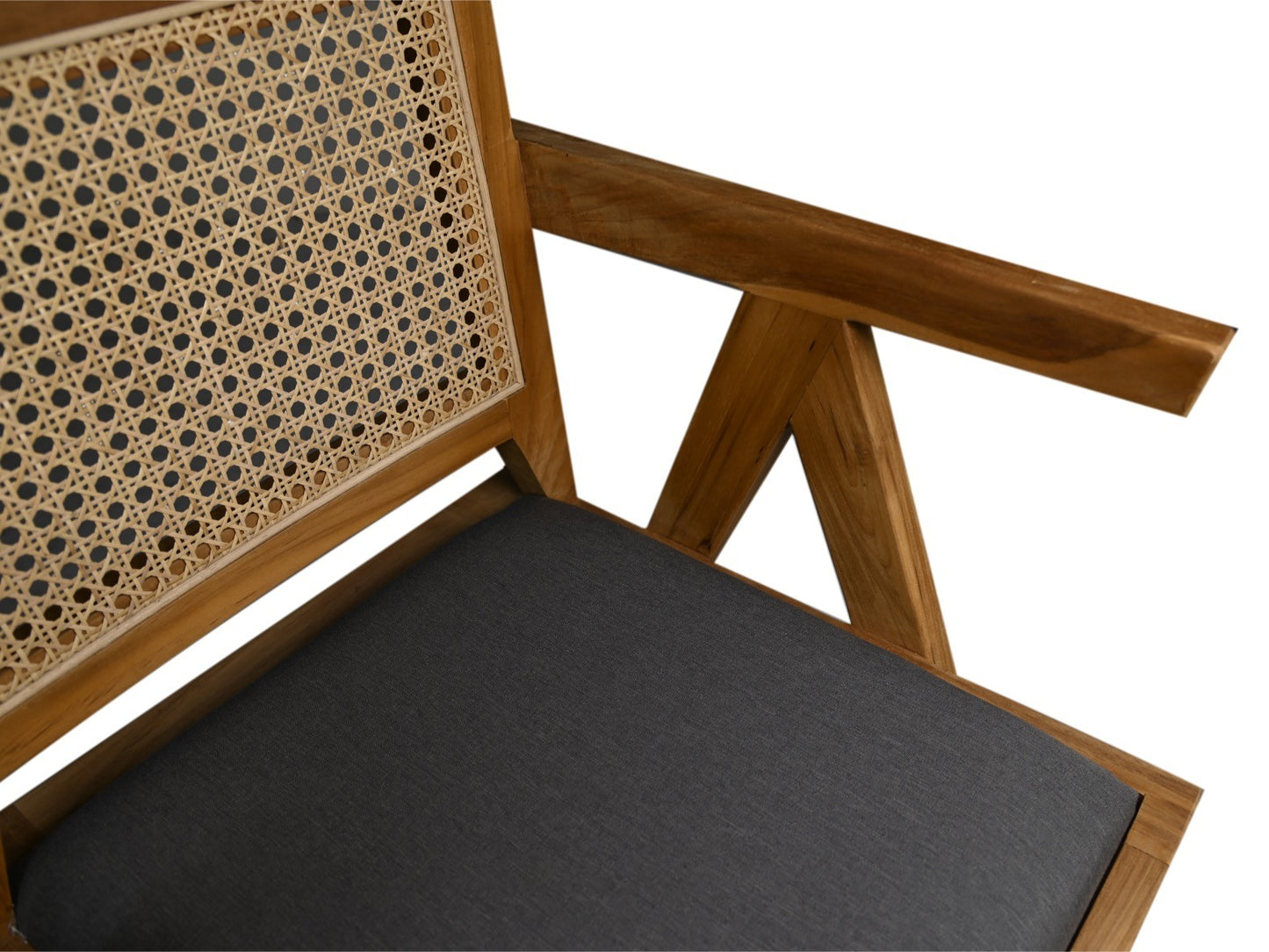 HSM Collection-Esszimmerstuhl Phi-52x54x83-Natur/Dunkelgrau-Teak/Stoff