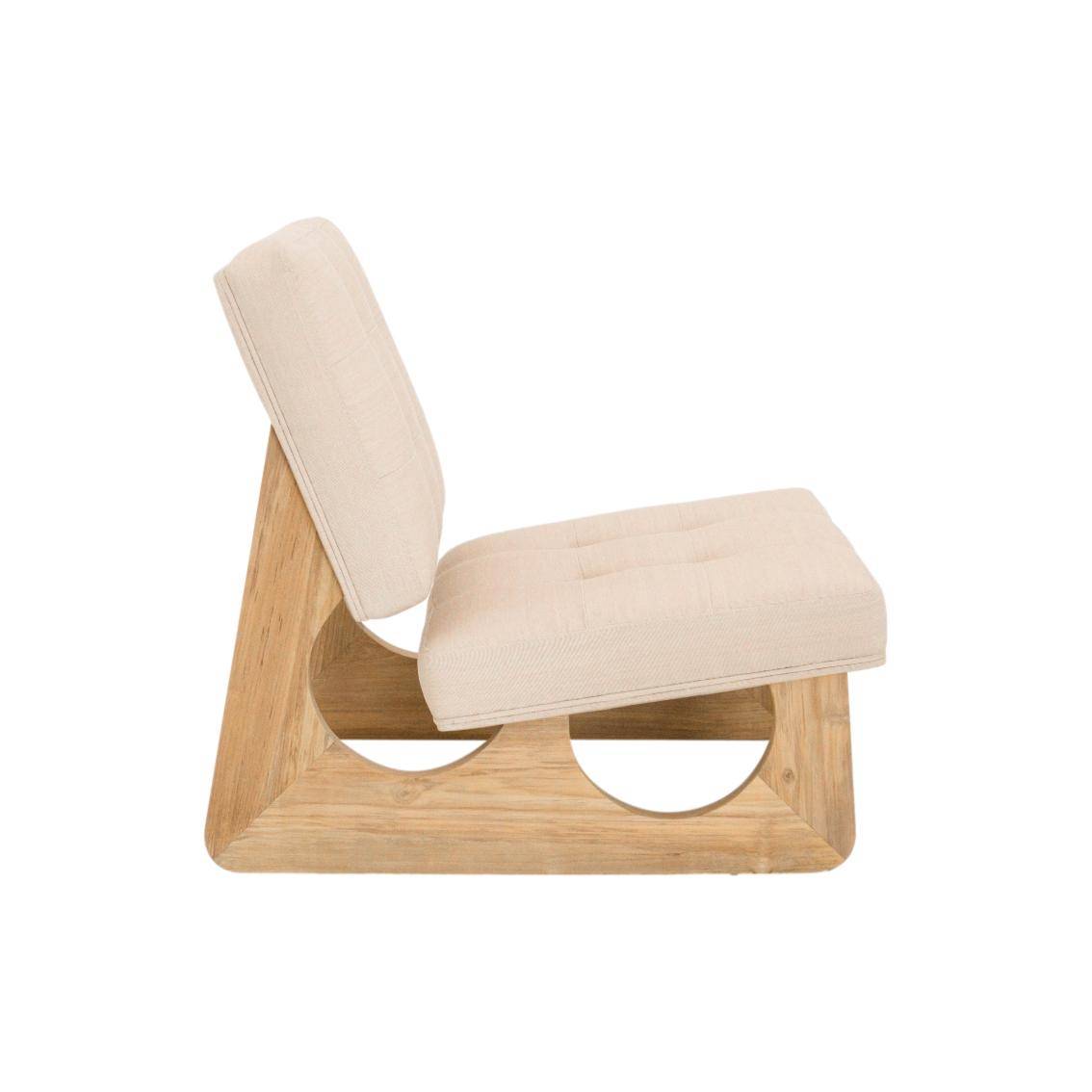 HSM Collection-Lounge Sessel Breeze -78x71x82-Natur/Weiß-Teak