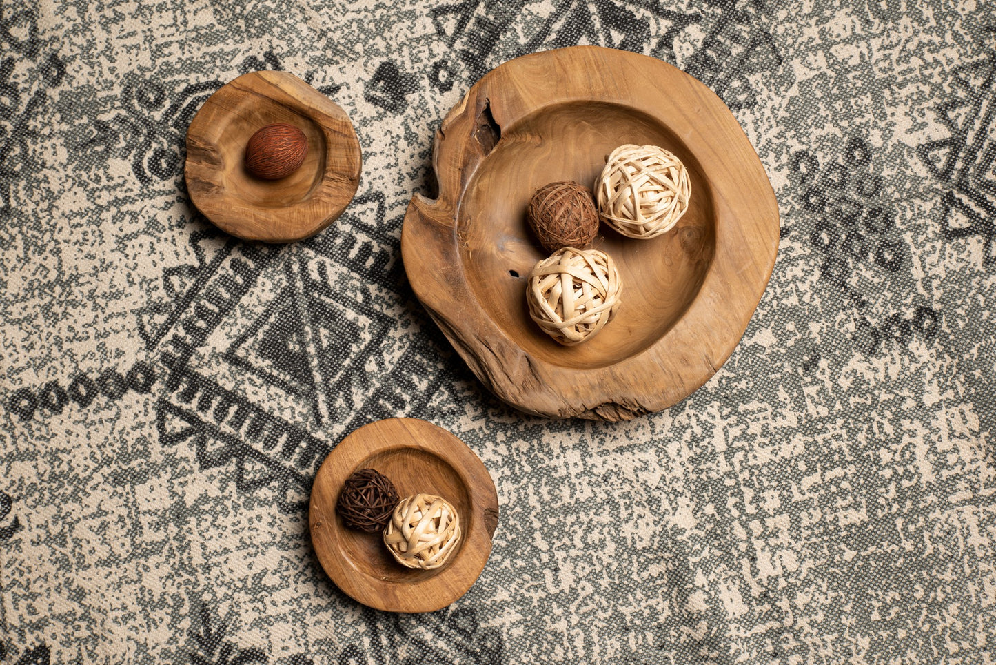 HSM Collection-Fruchtschale Klein S/2-ø20-27x6-10-Natur-Teak