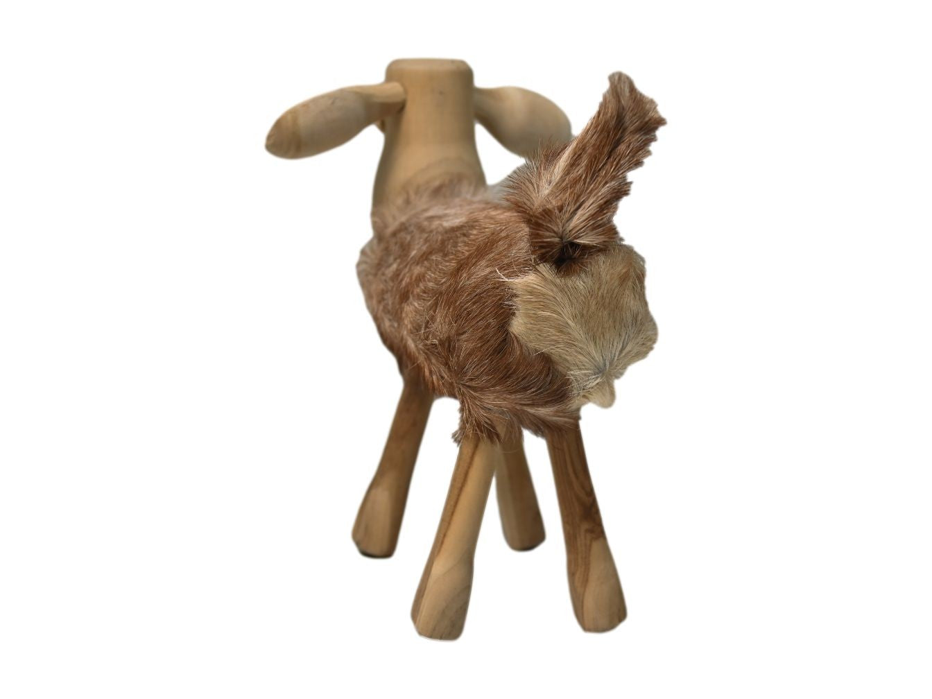 HSM Collection-Schaap Shawn Klein-32x14x32-Sortiert/Natur- Ziegenhaut/Teak